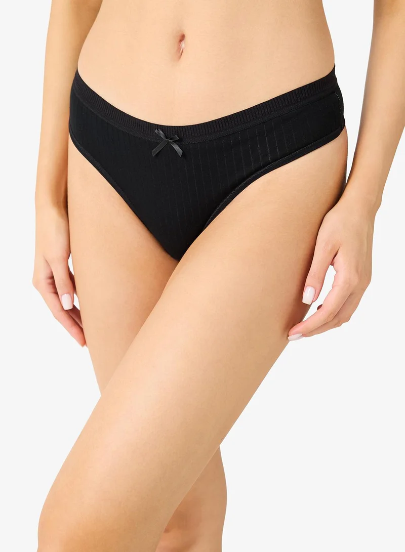 Ginger  5PC Soft Touch Ribbed Thongs for Women | Best Price UAE